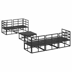 Sada zahradních pohovek s polštářem 6 pcs Černá Ocel - obrázek 8