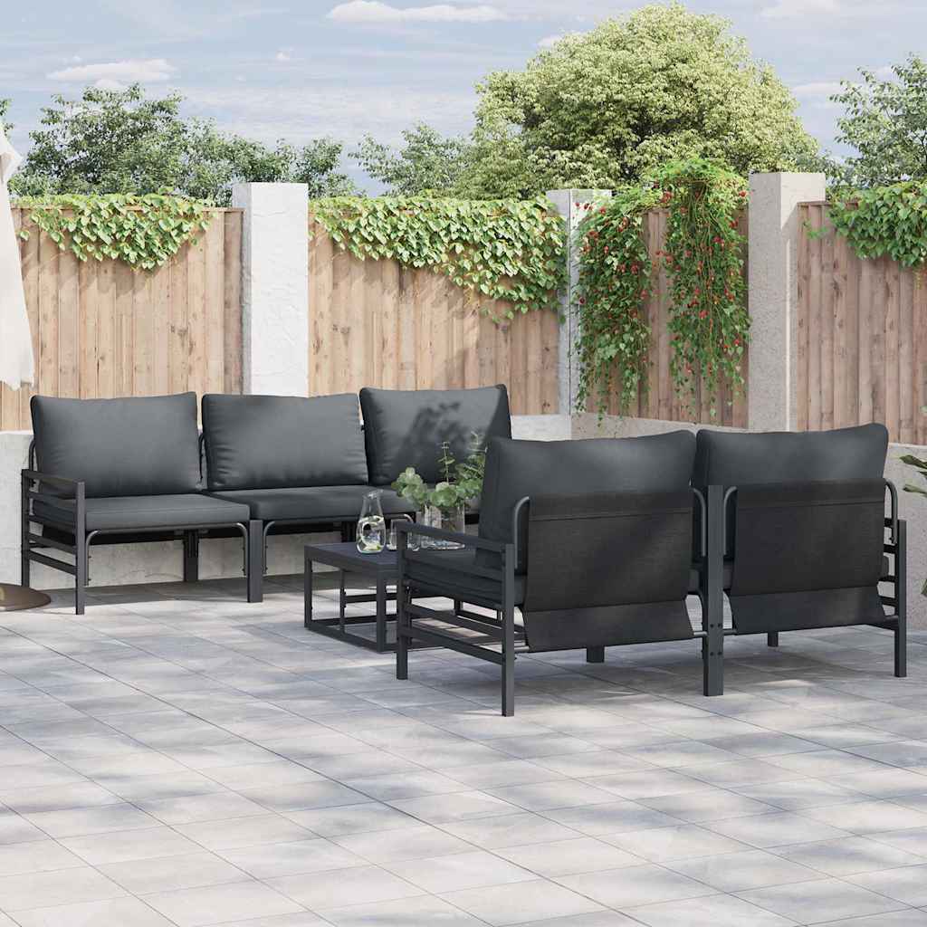 Puutarhasohva Setti 6 pcs Antrasiitti 70 x 70.5 x 31.5 cm