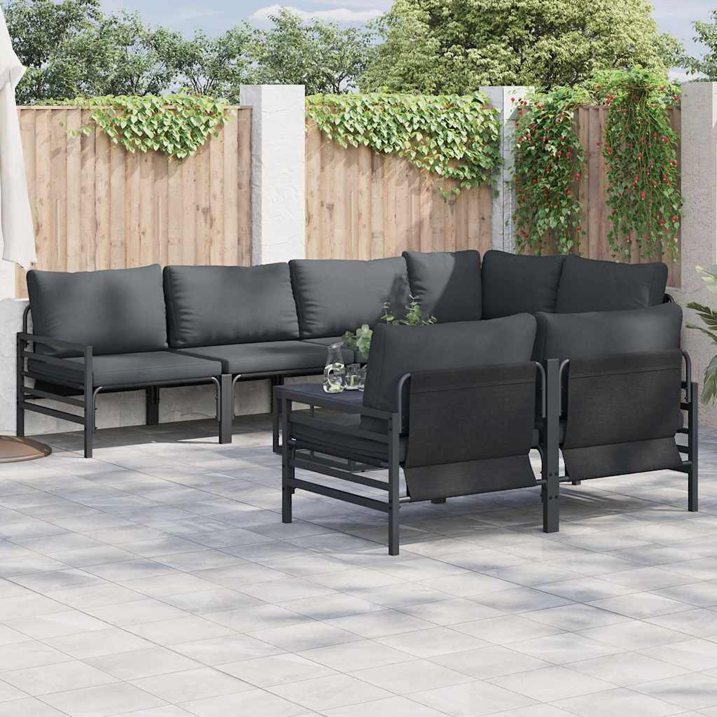 Puutarhasohva Setti 7 pcs Antrasiitti 320 x 160 x 71 cm