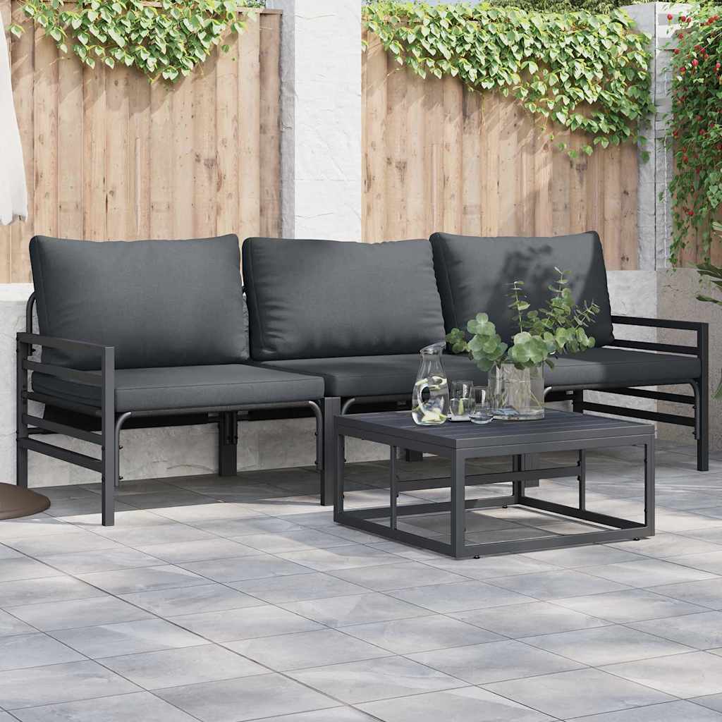 Puutarhasohva Setti 4 pcs Antrasiitti Teräs