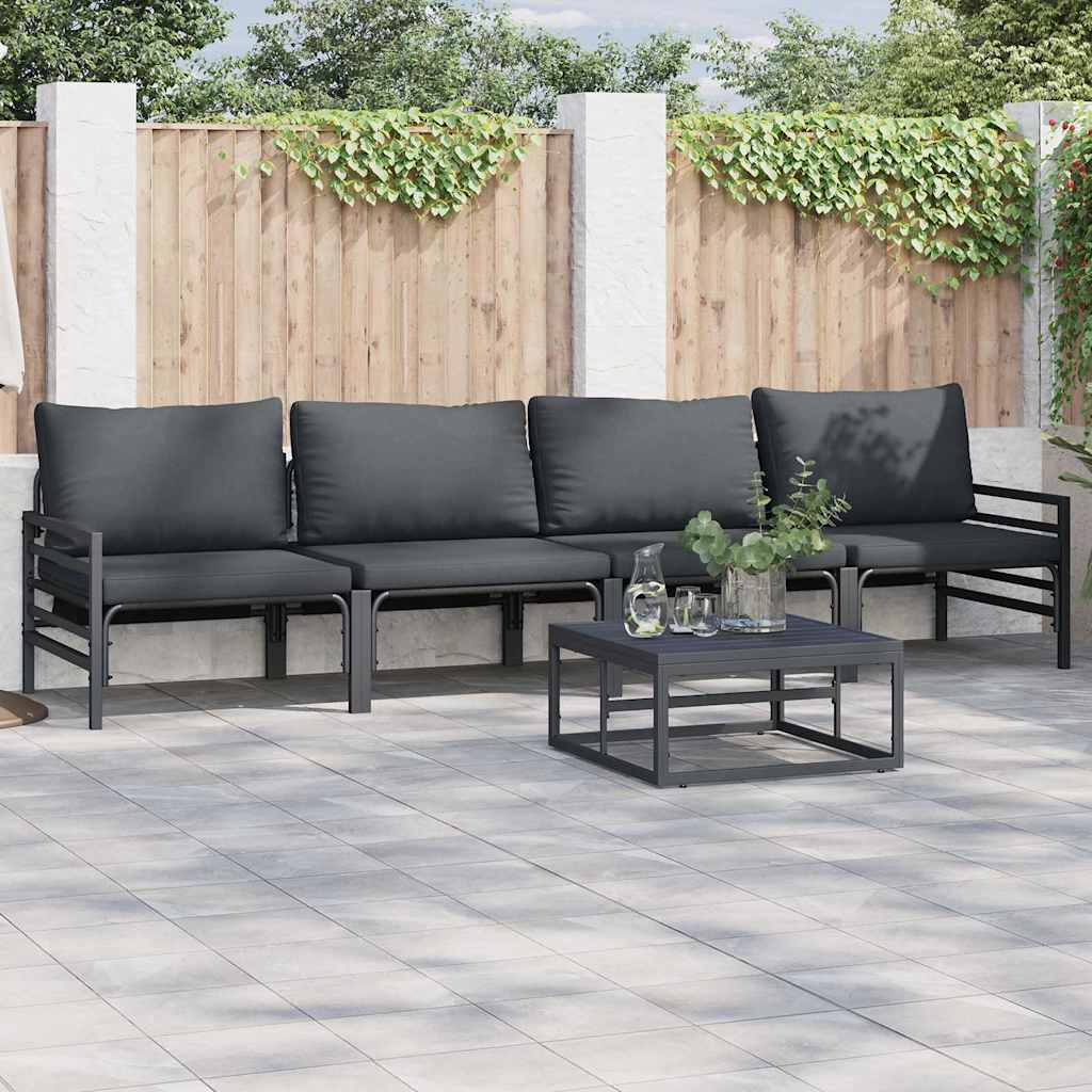 Puutarhasohva Setti 4 pcs Antrasiitti Teräs