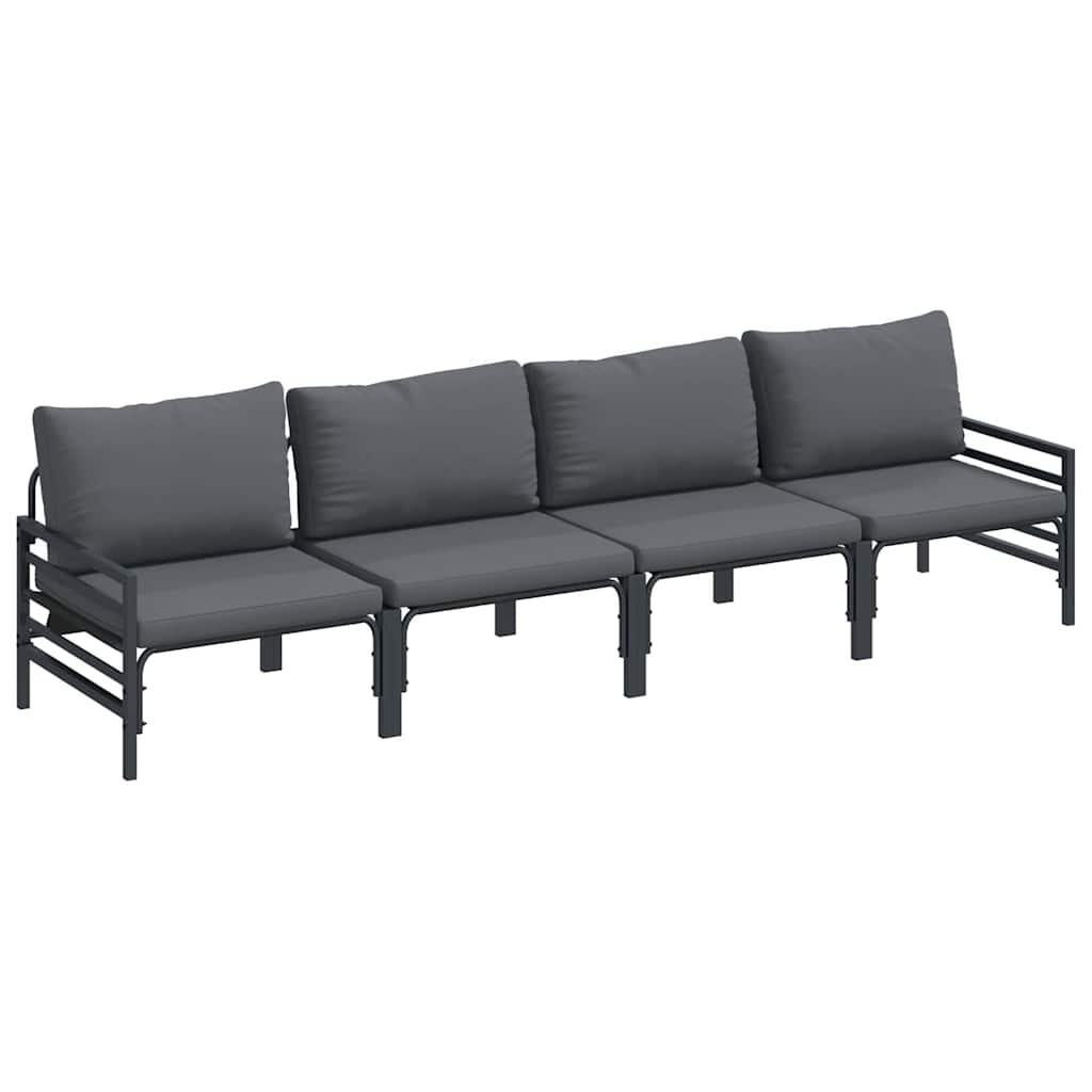 Puutarhasohva Setti 4 pcs Antrasiitti Teräs