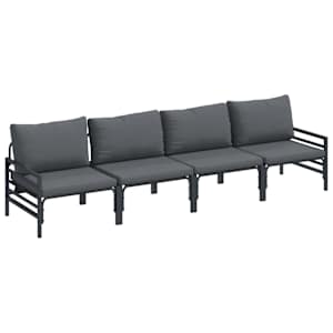 vidaXL Aia Diivanikomplekt 4 tk Must Teras