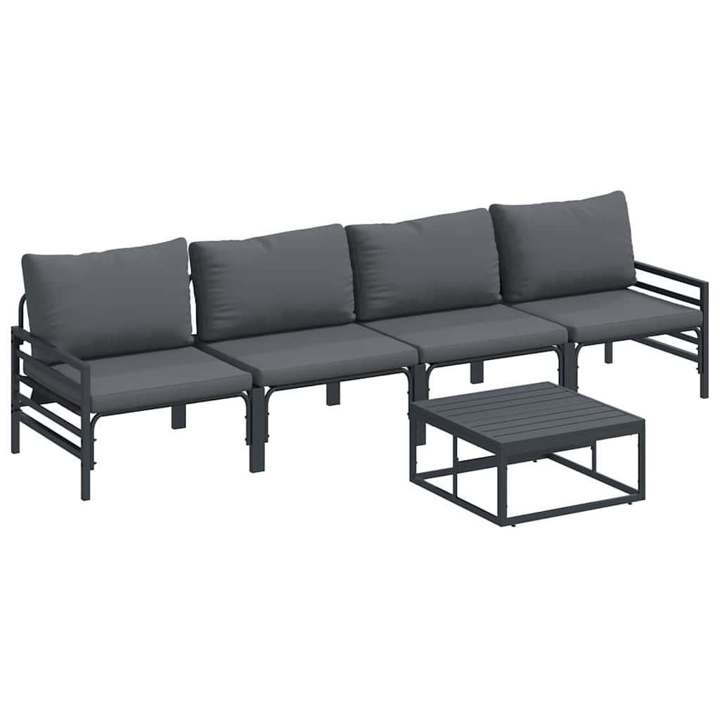 Puutarhasohva Setti 5 pcs Antrasiitti Teräs