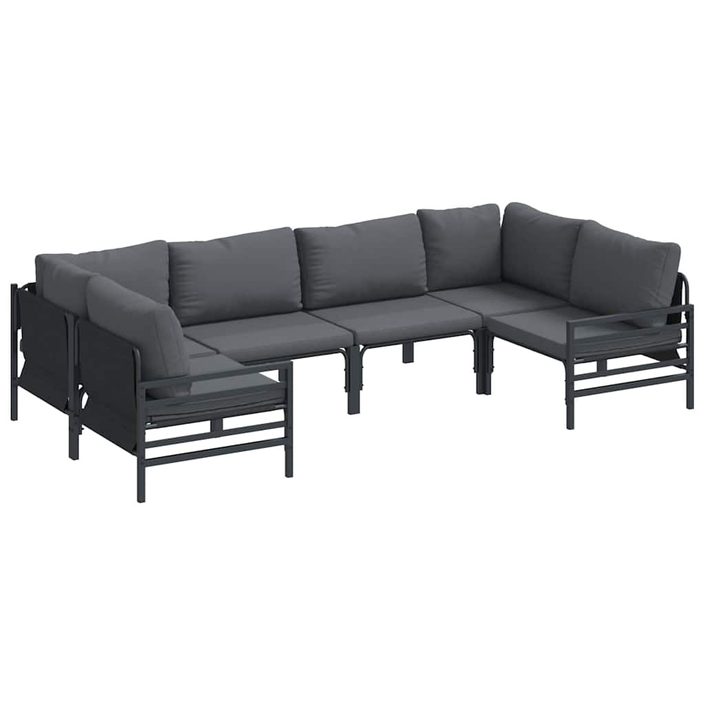 Puutarhasohva Setti 6 pcs Antrasiitti Teräs