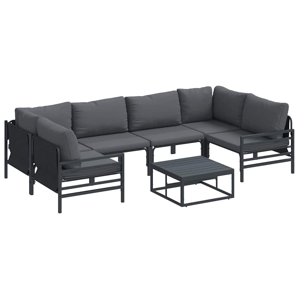 Puutarhasohva Setti 7 pcs Antrasiitti Teräs
