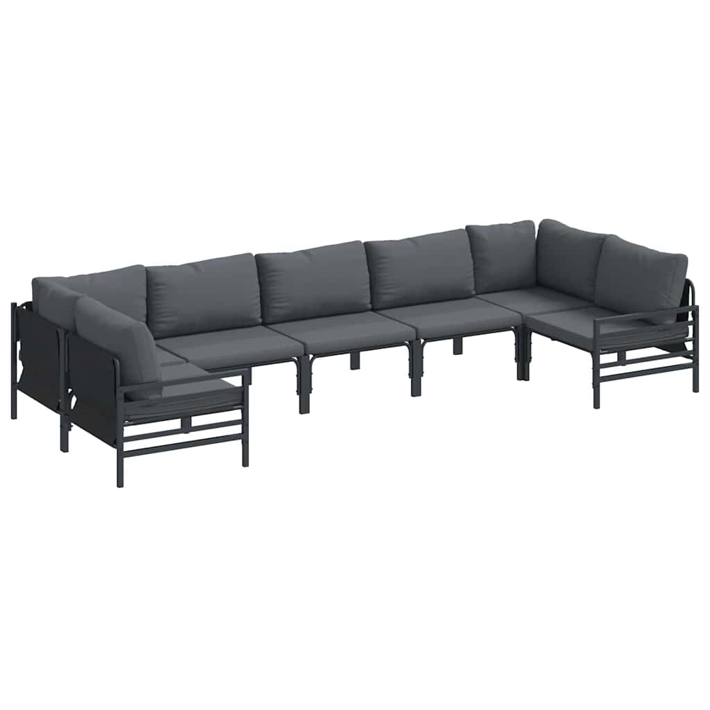 Puutarhasohva Setti 7 pcs Antrasiitti Teräs