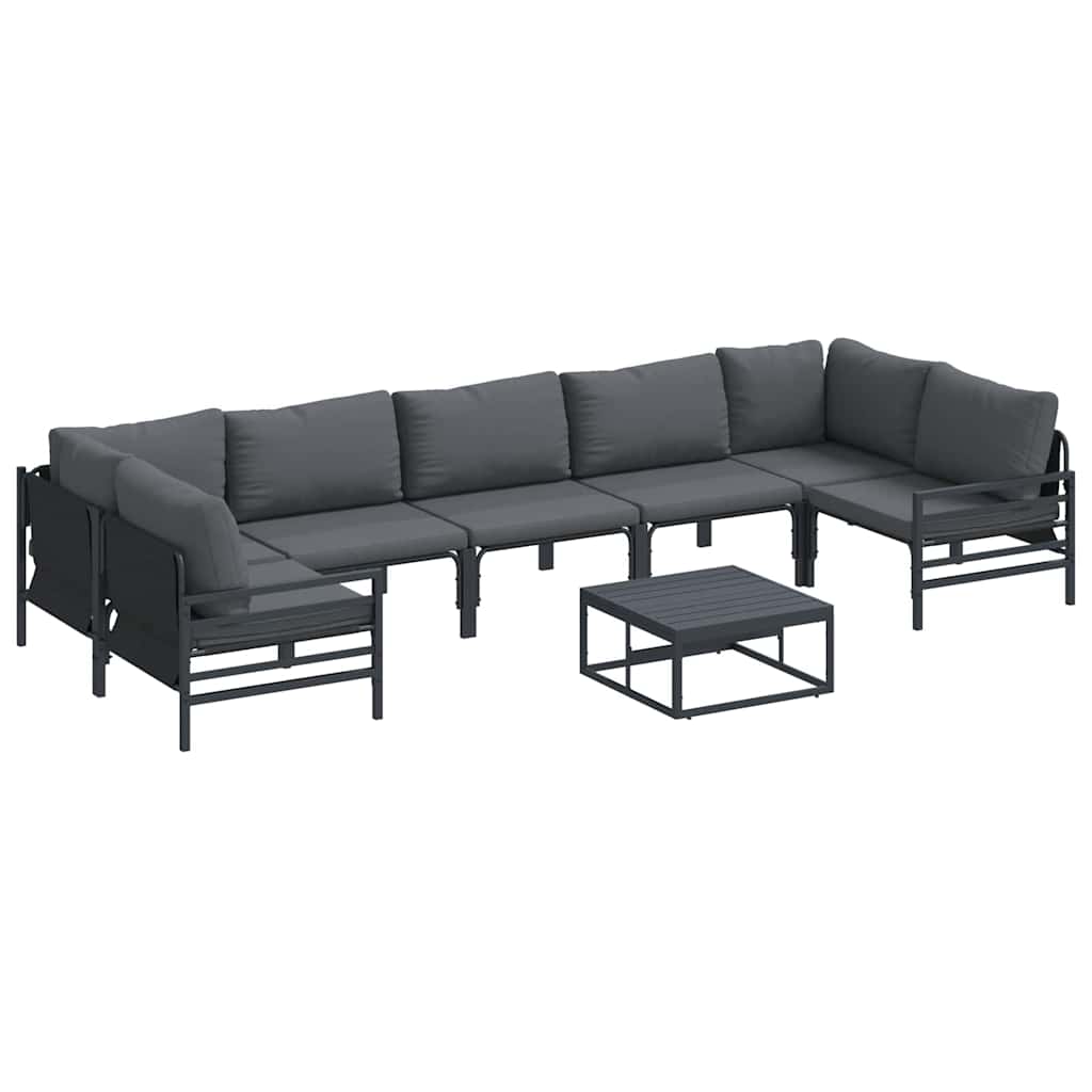 Puutarhasohva Setti 8 pcs Antrasiitti Teräs