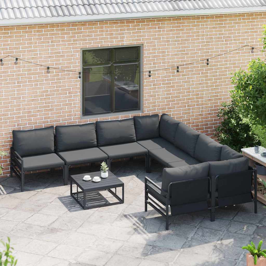 Thumbnail - vidaXL Garten-Sofa-Set mit Kissen Anthrazit Stahl