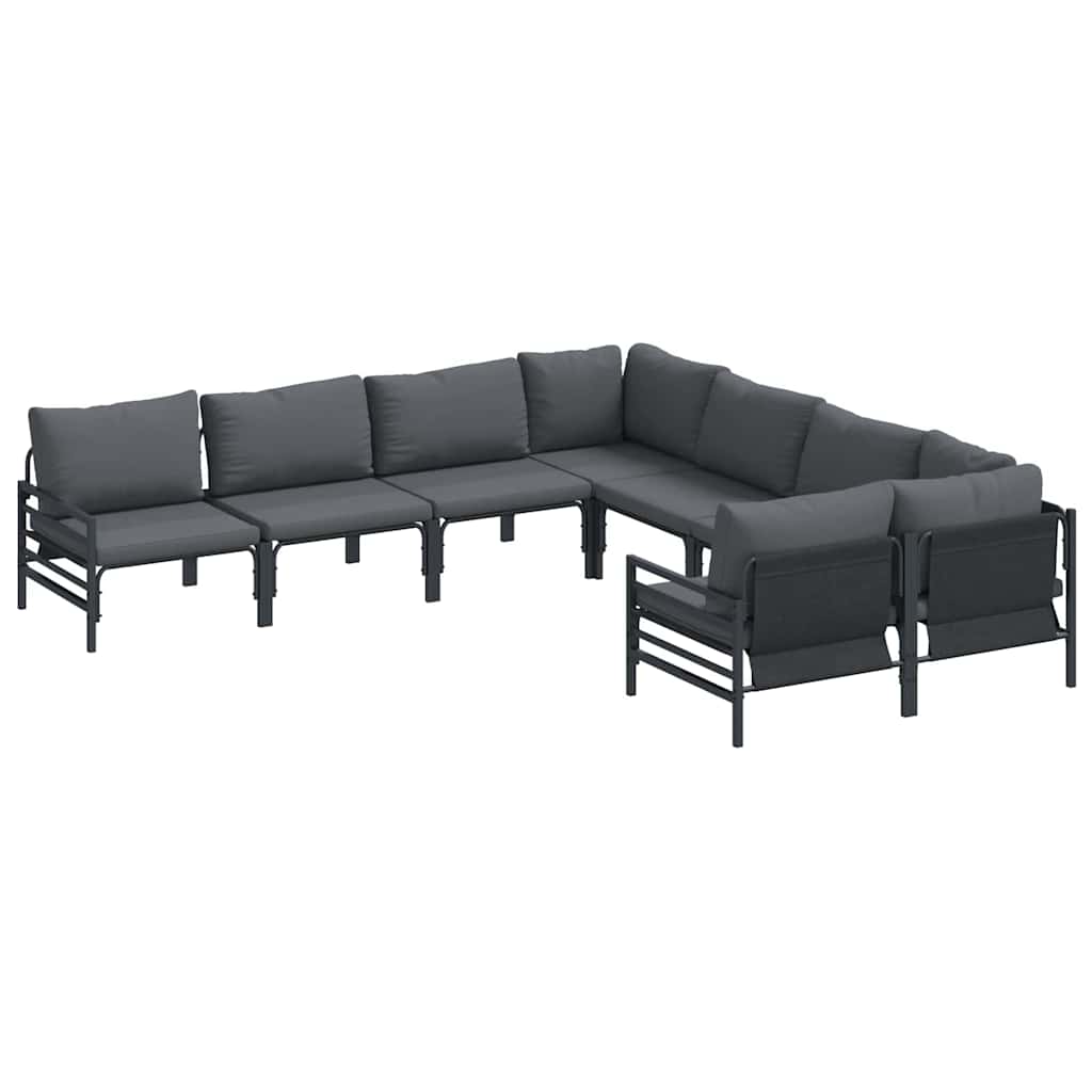Puutarhasohva Setti 8 pcs Antrasiitti Teräs