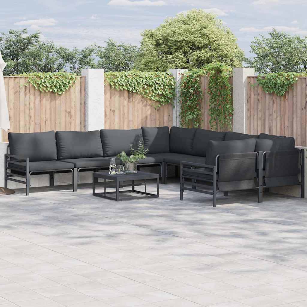 Puutarhasohva Setti 9 pcs Antrasiitti Teräs