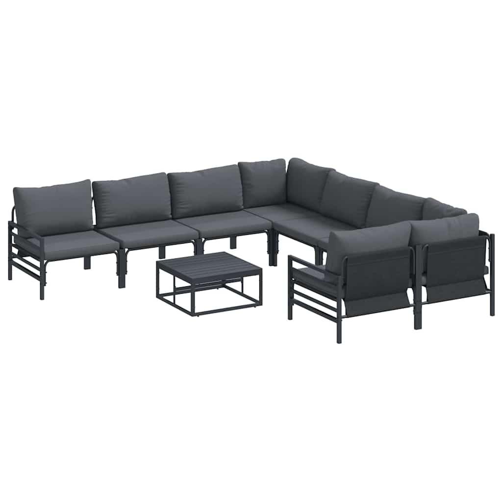 Puutarhasohva Setti 9 pcs Antrasiitti Teräs