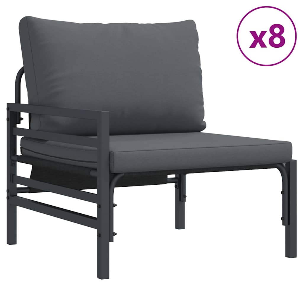 vidaXL Tuin Sofa Set 12 pcs Antraciet Staal