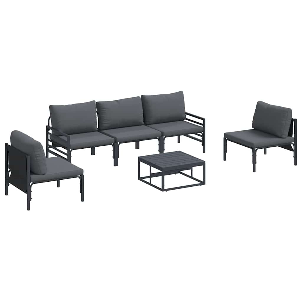 Puutarhasohva Setti 6 pcs Antrasiitti Teräs