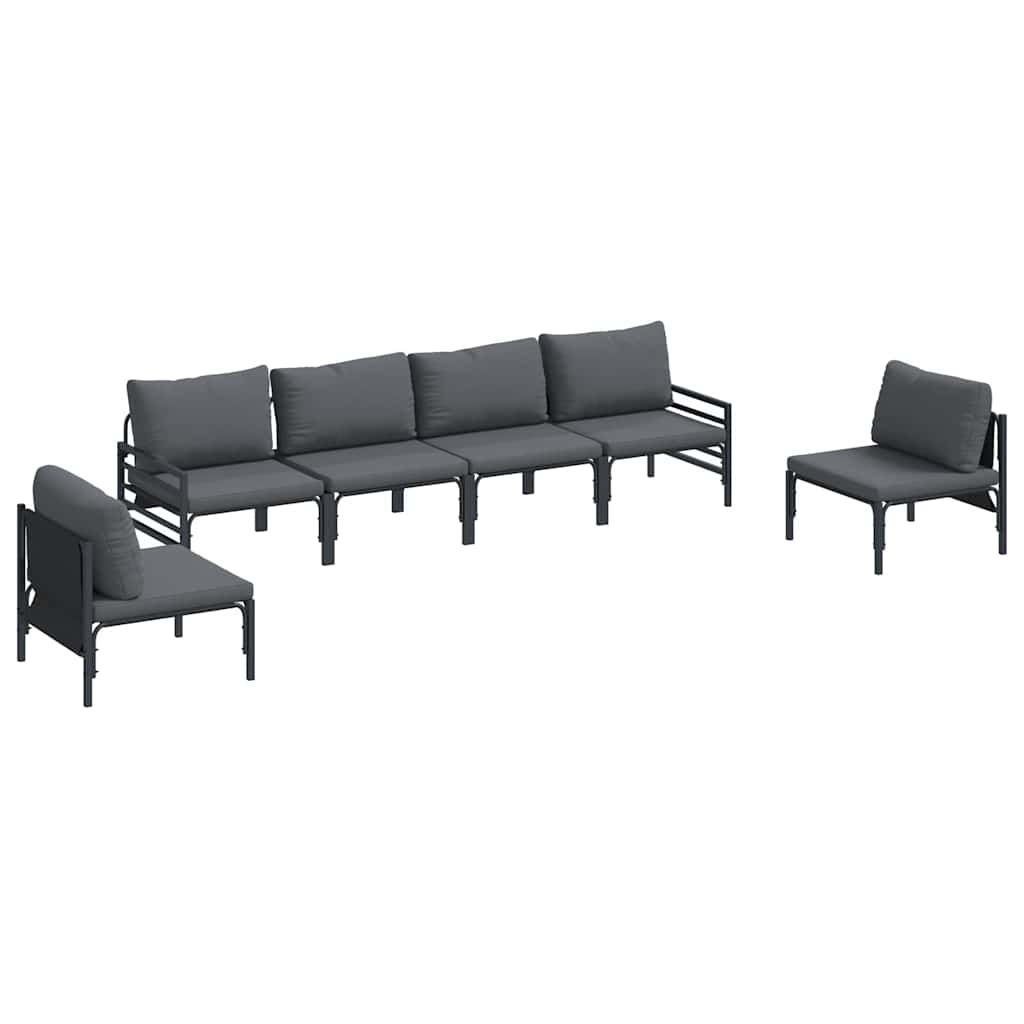 Puutarhasohva Setti 6 pcs Antrasiitti Teräs