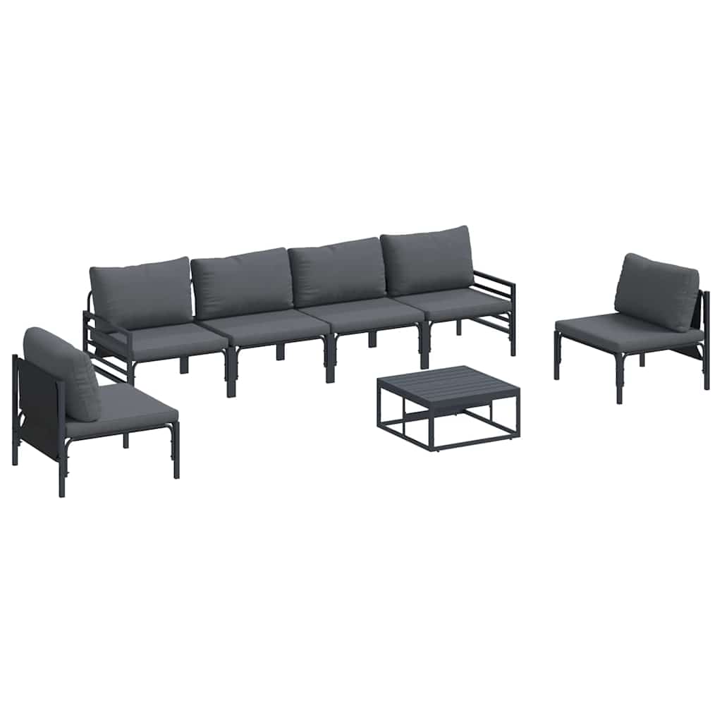 Puutarhasohva Setti 7 pcs Antrasiitti Teräs
