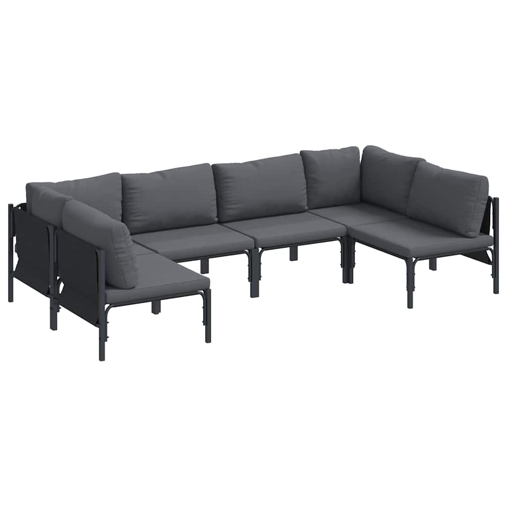 Puutarhasohva Setti 6 pcs Antrasiitti Teräs