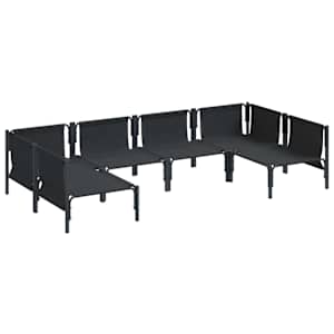 Sada zahradních pohovek s polštářem 6 pcs Černá Ocel - obrázek 5
