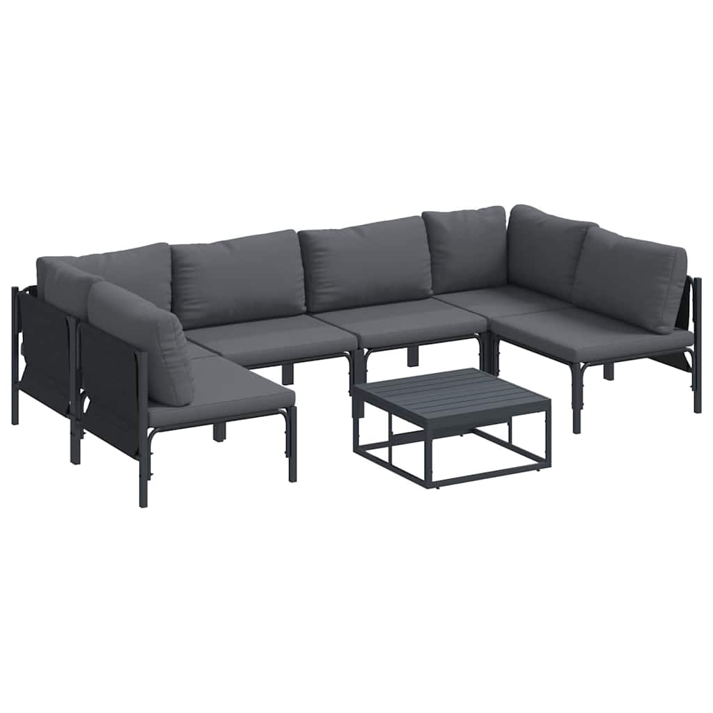 Puutarhasohva Setti 7 pcs Antrasiitti Teräs