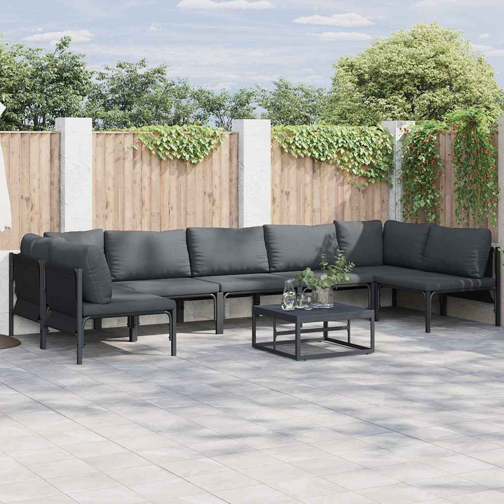 vidaXL Garten-Sofa-Set Anthrazit Stahl