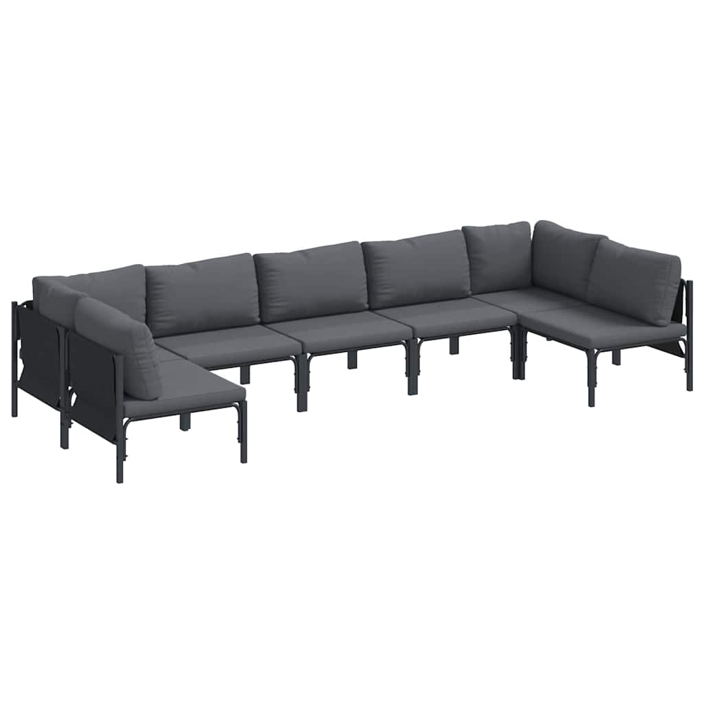 Puutarhasohva Setti 7 pcs Antrasiitti Teräs