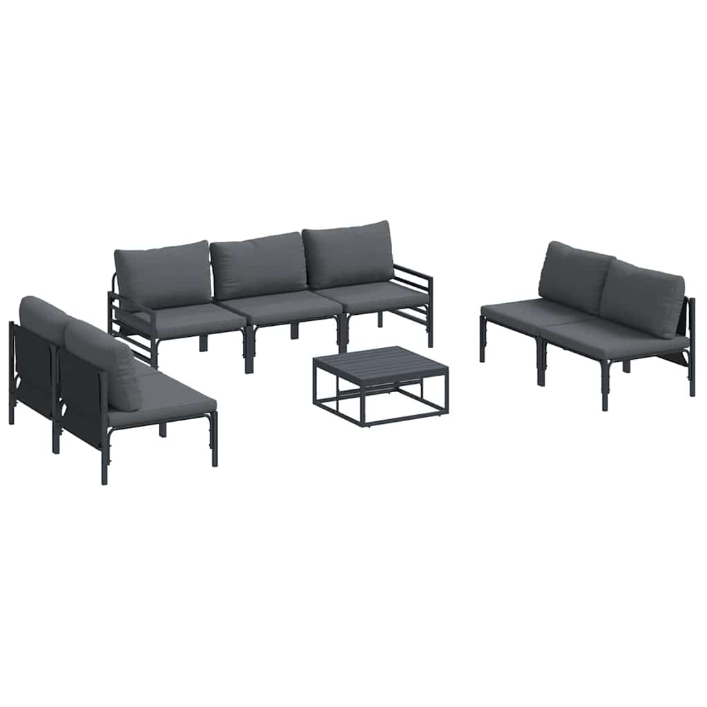 Puutarhasohva Setti 8 pcs Antrasiitti Teräs
