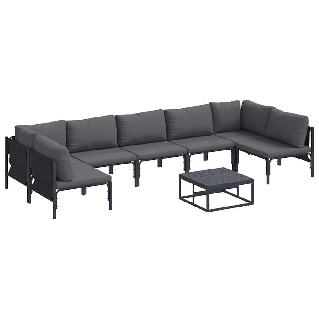 Puutarhasohva Setti 8 pcs Antrasiitti Teräs