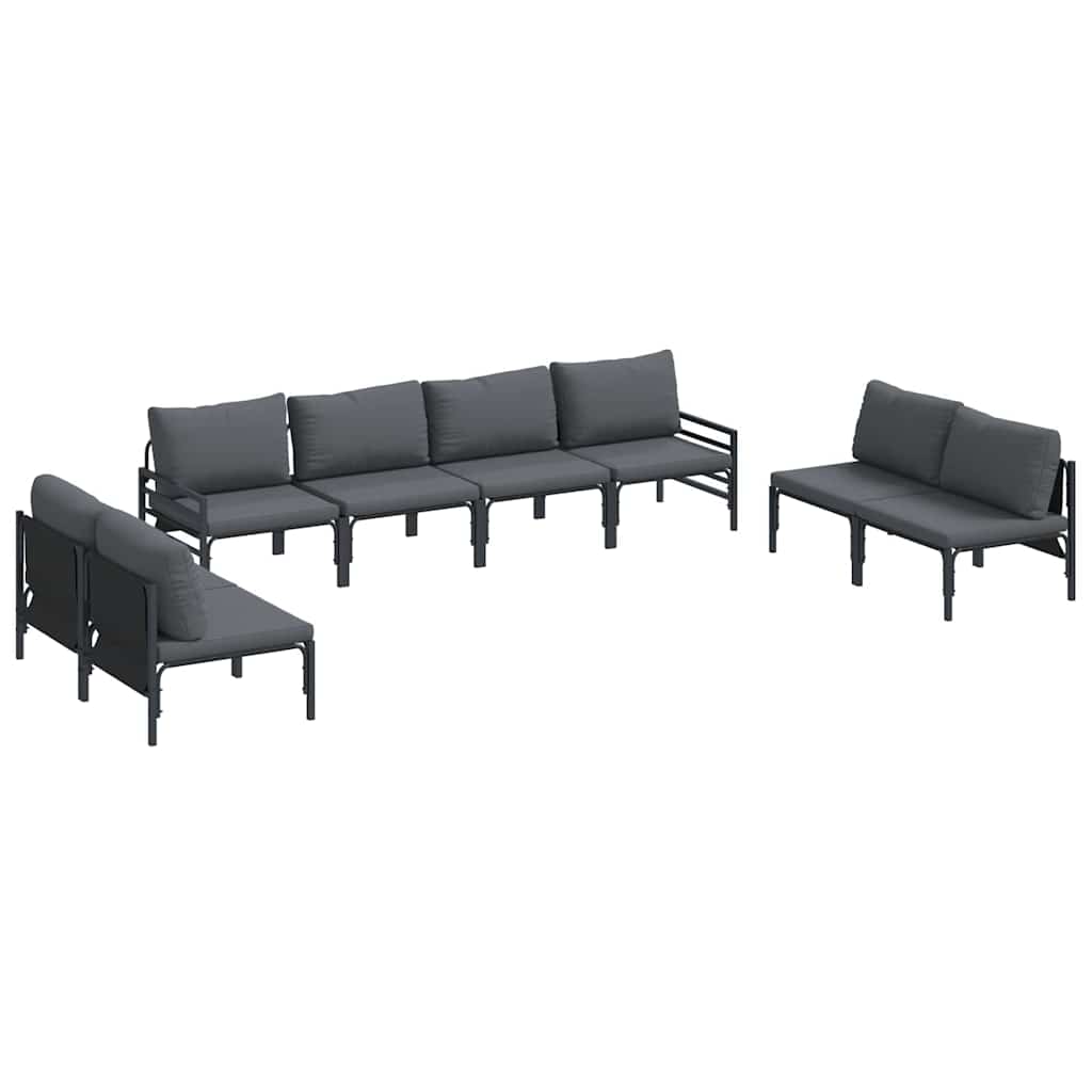 Puutarhasohva Setti 8 pcs Antrasiitti Teräs