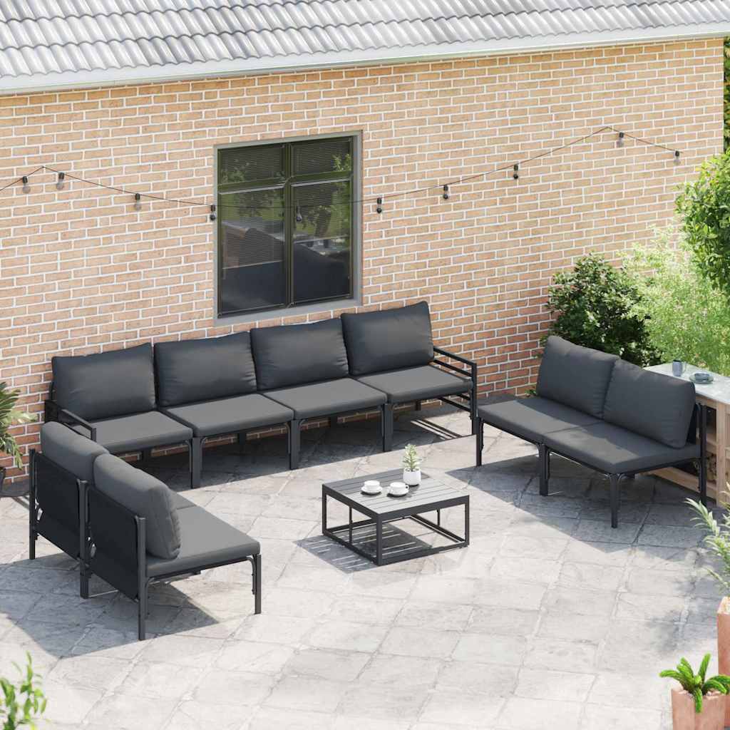 Thumbnail - vidaXL Garten-Sofa-Set 9 pcs Anthrazit Stahl