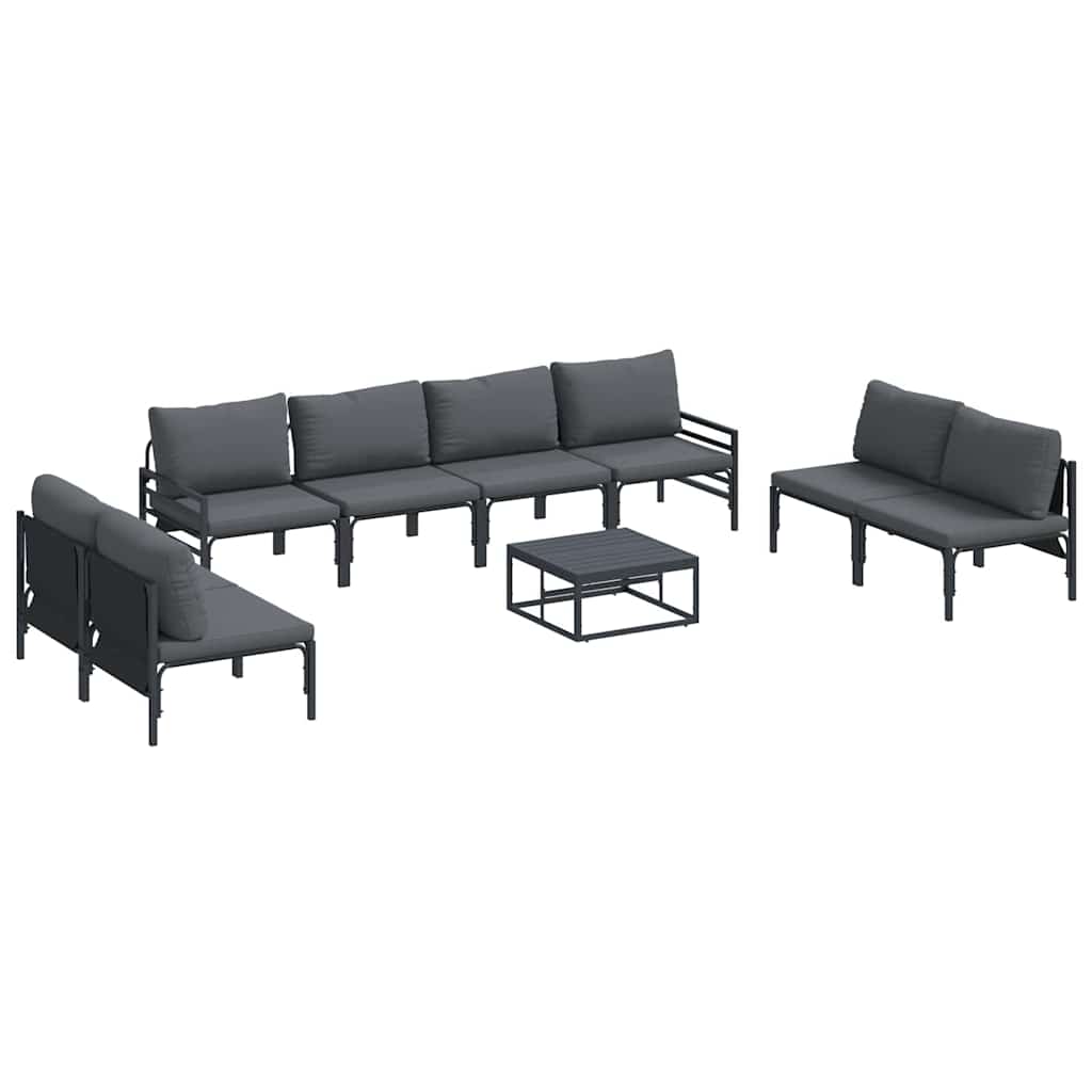 Puutarhasohva Setti 9 pcs Antrasiitti Teräs