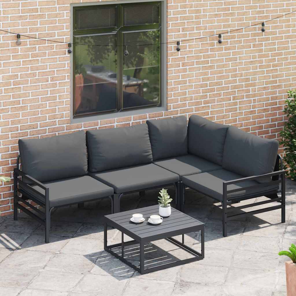 Thumbnail - vidaXL Garten-Sofa-Set mit Kissen 4 pcs Anthrazit Stahl