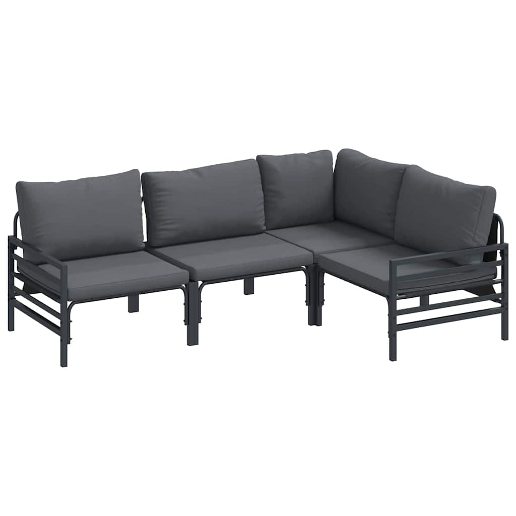 Puutarhasohva Setti 4 pcs Antrasiitti Teräs