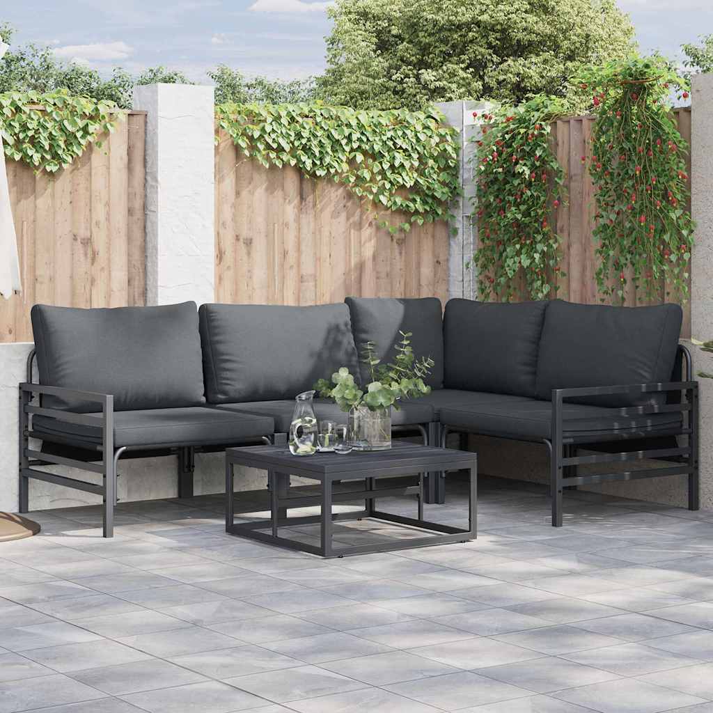 Puutarhasohva Setti 6 pcs Antrasiitti Teräs