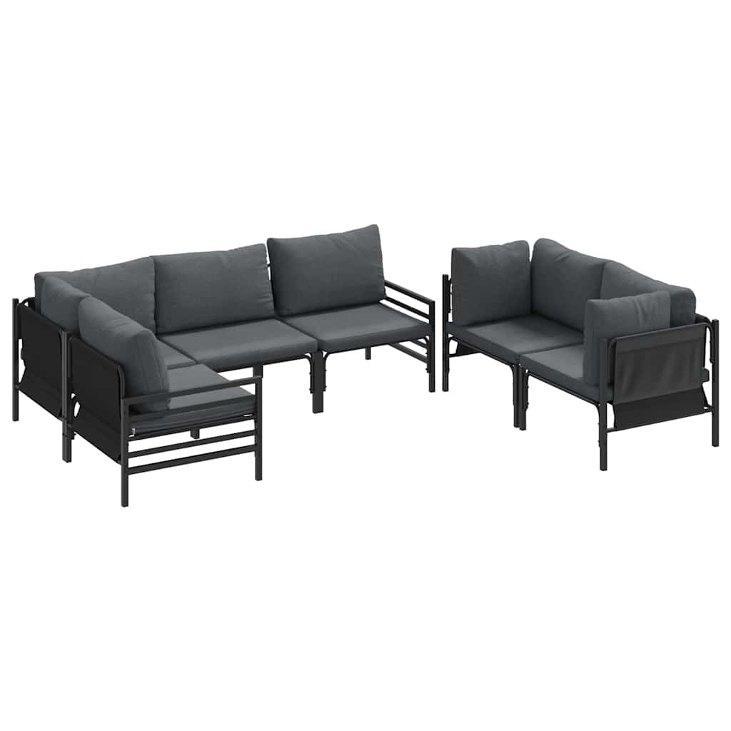 Puutarhasohva Setti 6 pcs Antrasiitti Teräs