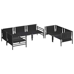 Sada zahradních pohovek s polštářem 6 pcs Antracit Ocel - obrázek 7