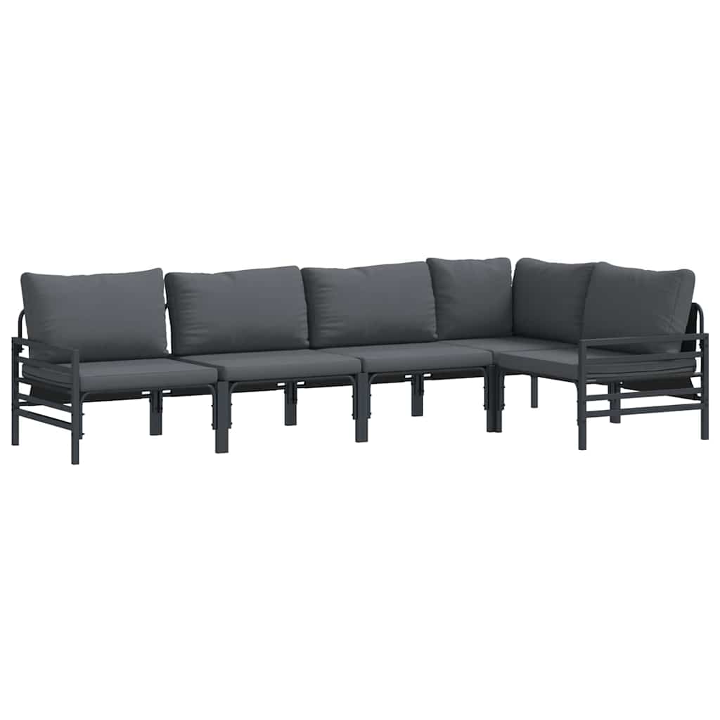 Puutarhasohva Setti 5 pcs Antrasiitti Teräs