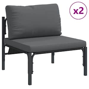 Sada zahradních pohovek s polštářem 5 pcs Černá Ocel - obrázek 4