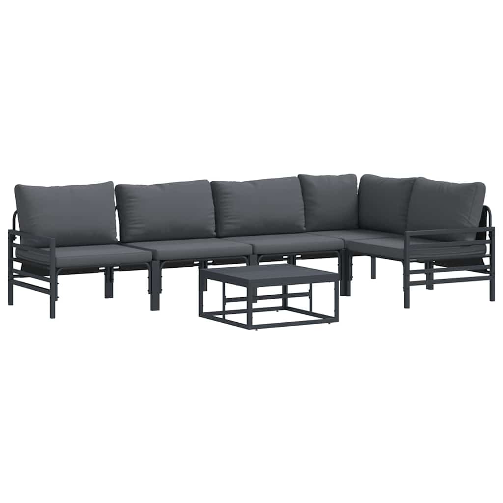 Puutarhasohva Setti 6 pcs Antrasiitti Teräs