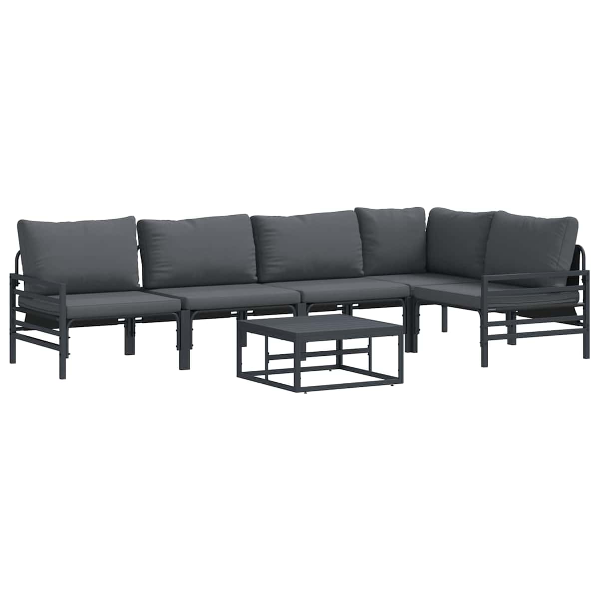 Havesofa Sæt 6 stk. Sort Stål - Billede 2