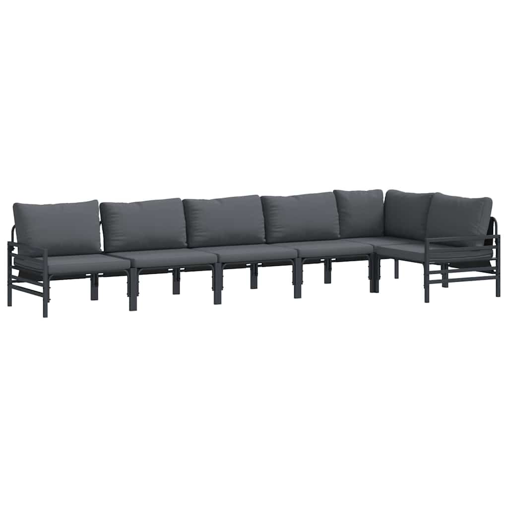 Puutarhasohva Setti 6 pcs Antrasiitti Teräs