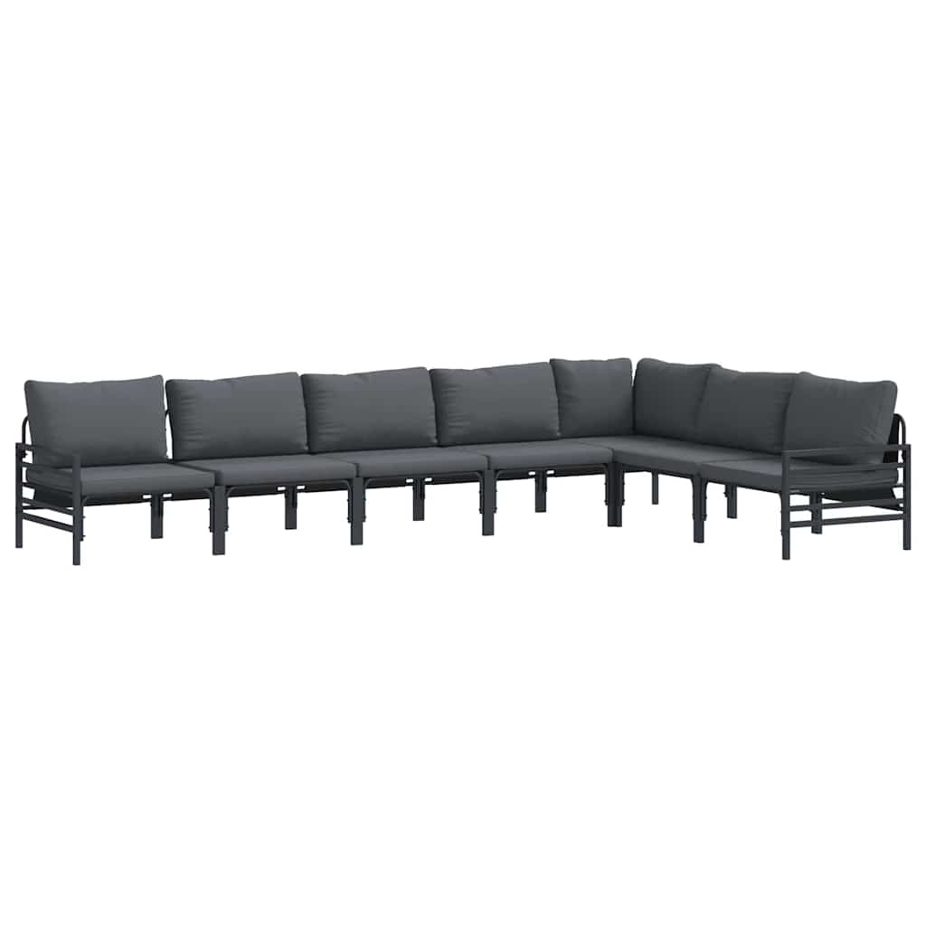 Puutarhasohva Setti 7 pcs Antrasiitti Teräs