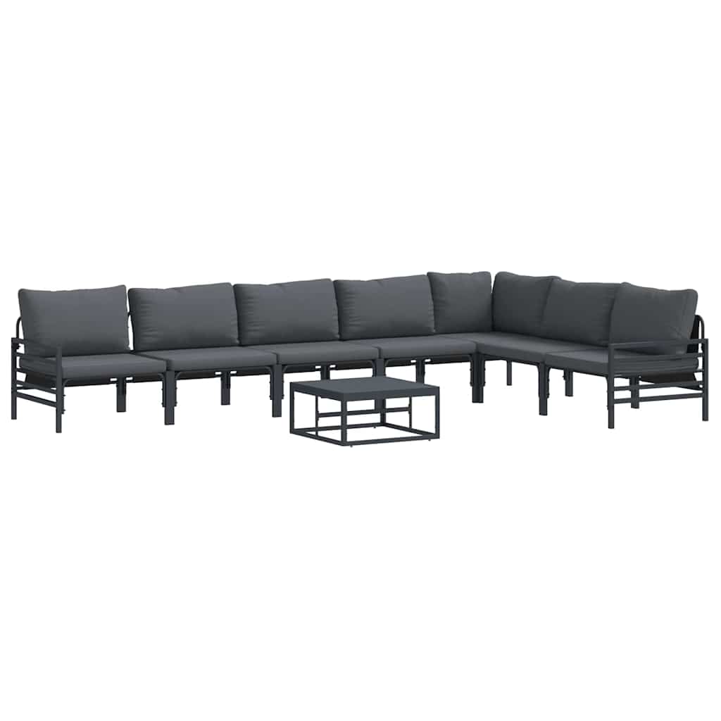 Puutarhasohva Setti 8 pcs Antrasiitti Teräs