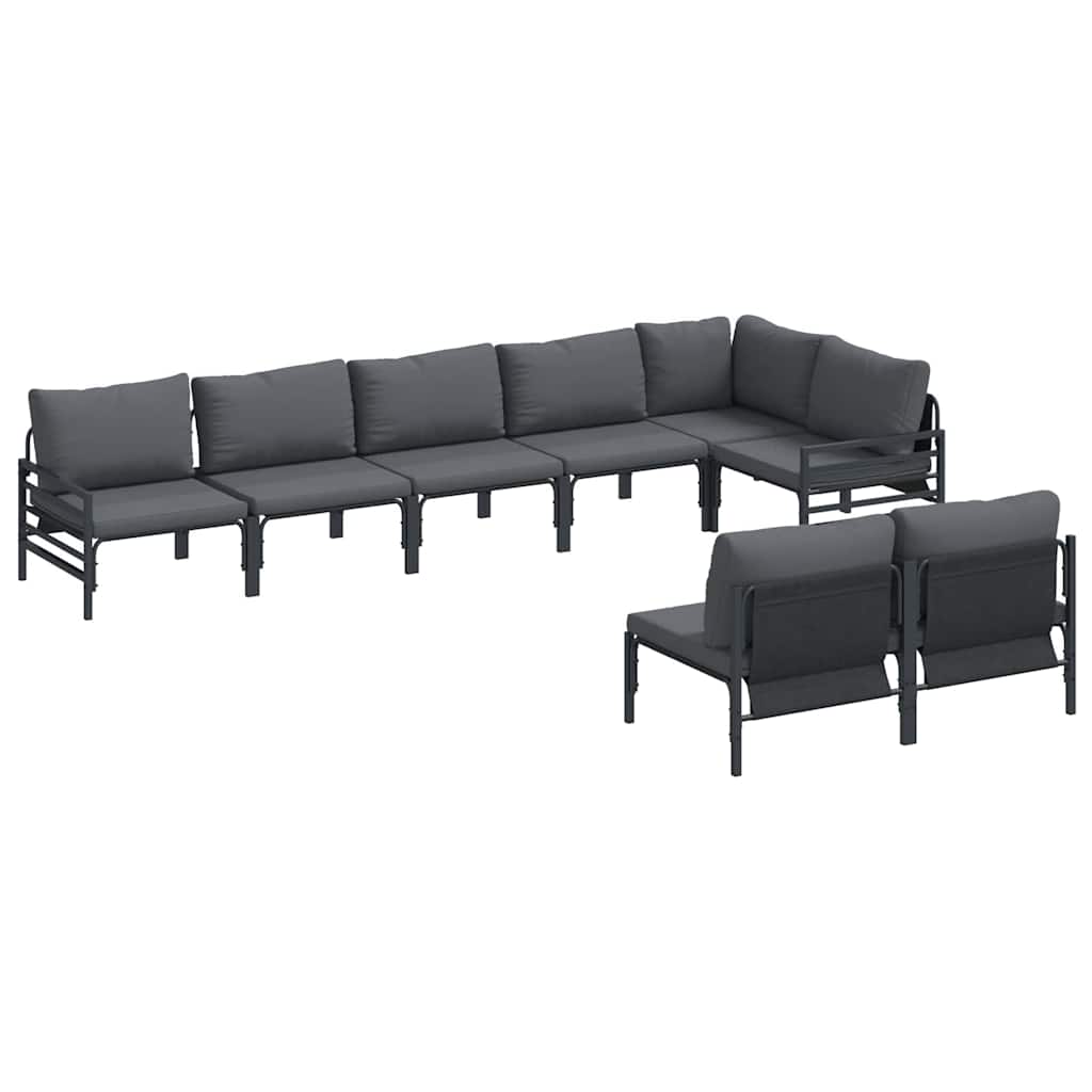 Puutarhasohva Setti 8 pcs Antrasiitti Teräs