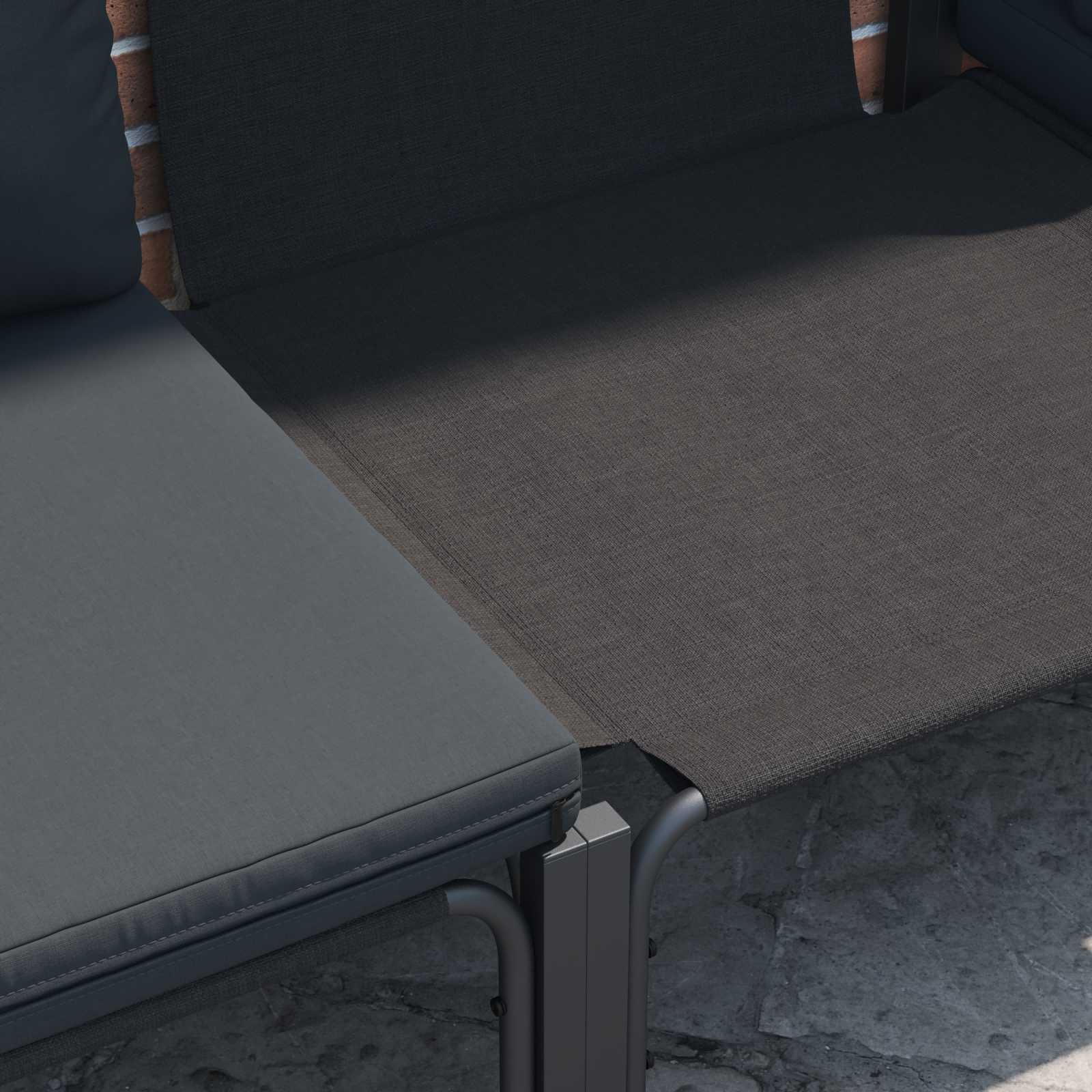 Thumbnail - vidaXL Garten-Sofa-Set mit Kissen 9 pcs Anthrazit Stahl