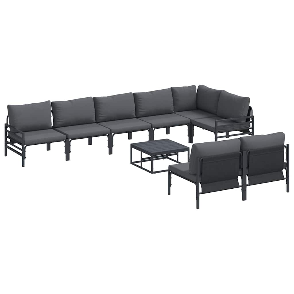 Puutarhasohva Setti 9 pcs Antrasiitti Teräs