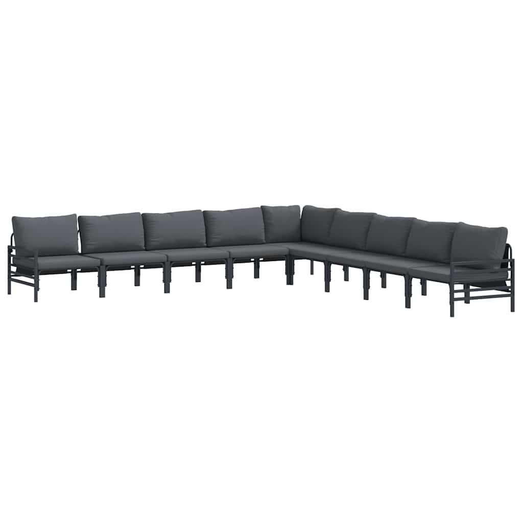 Puutarhasohva Setti 9 pcs Antrasiitti Teräs