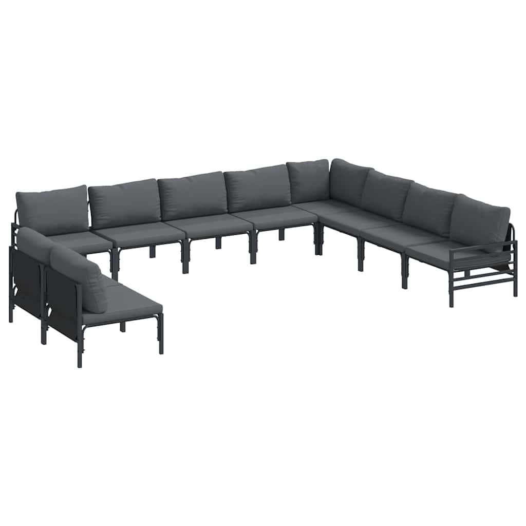 Puutarhasohva Setti 10 pcs Antrasiitti Teräs