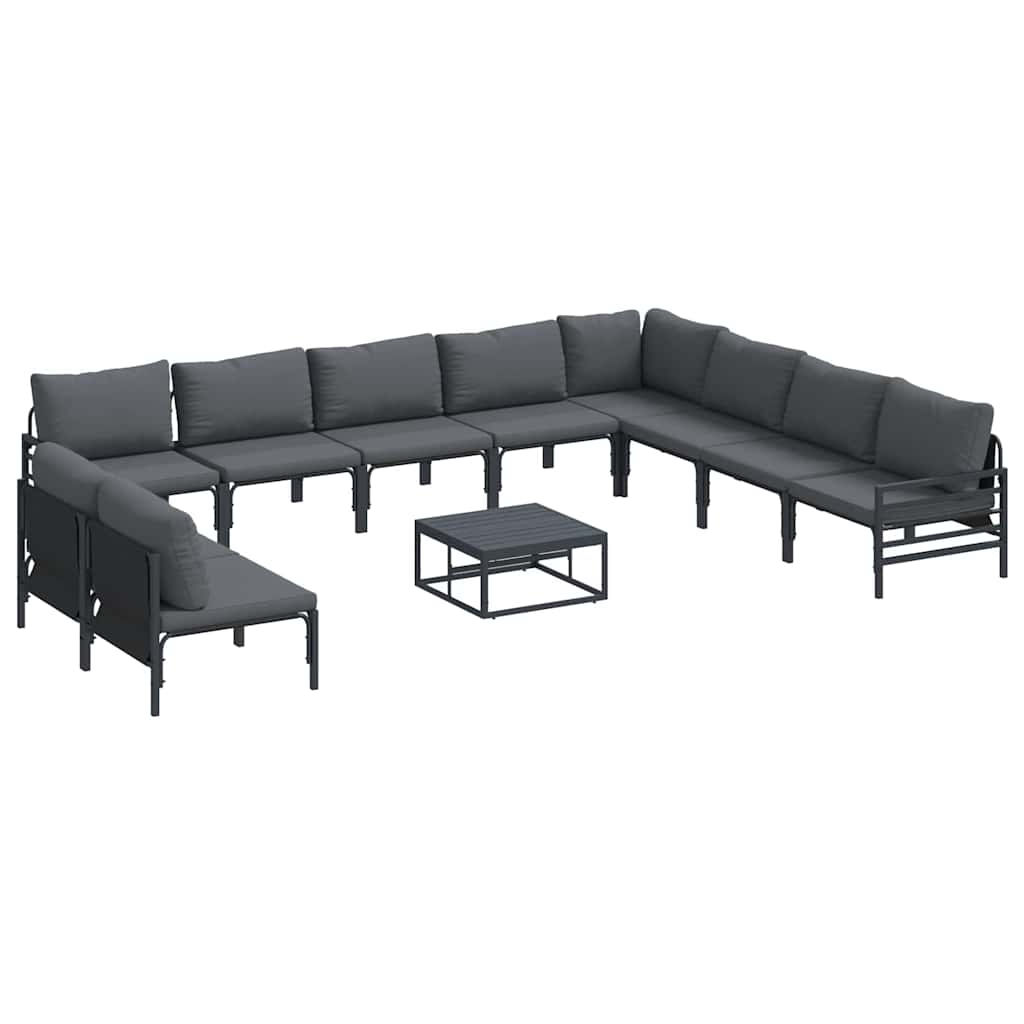 Puutarhasohva Setti 11 pcs Antrasiitti Teräs