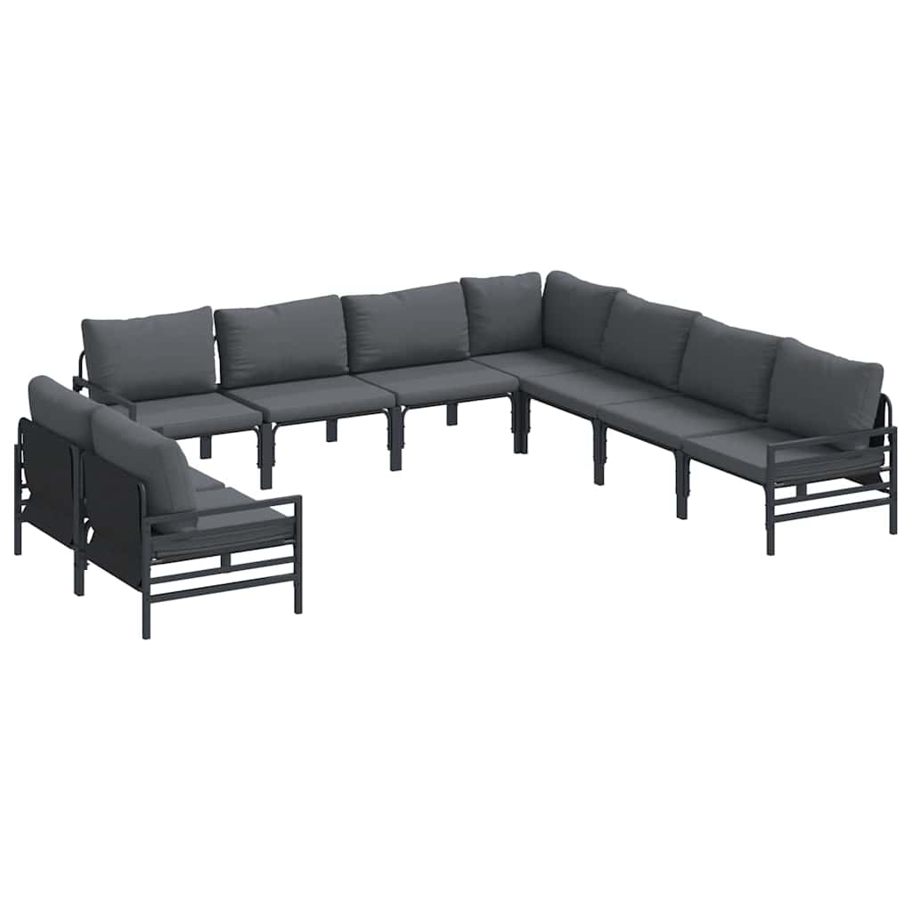 Puutarhasohva Setti 9 pcs Antrasiitti Teräs