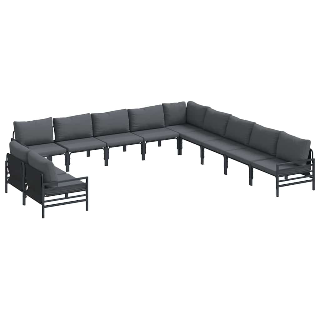 Puutarhasohva Setti 11 pcs Antrasiitti Teräs
